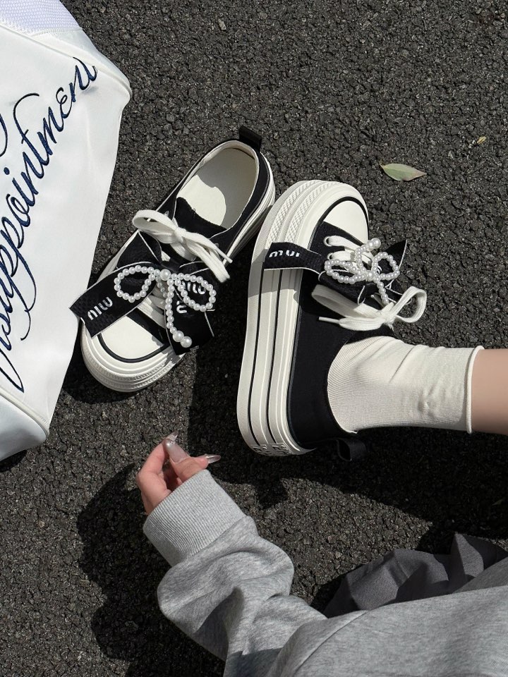 DX.DAXI 厚底增高时尚休闲鞋鞋子休闲低帮小众森系帆布鞋133001-8