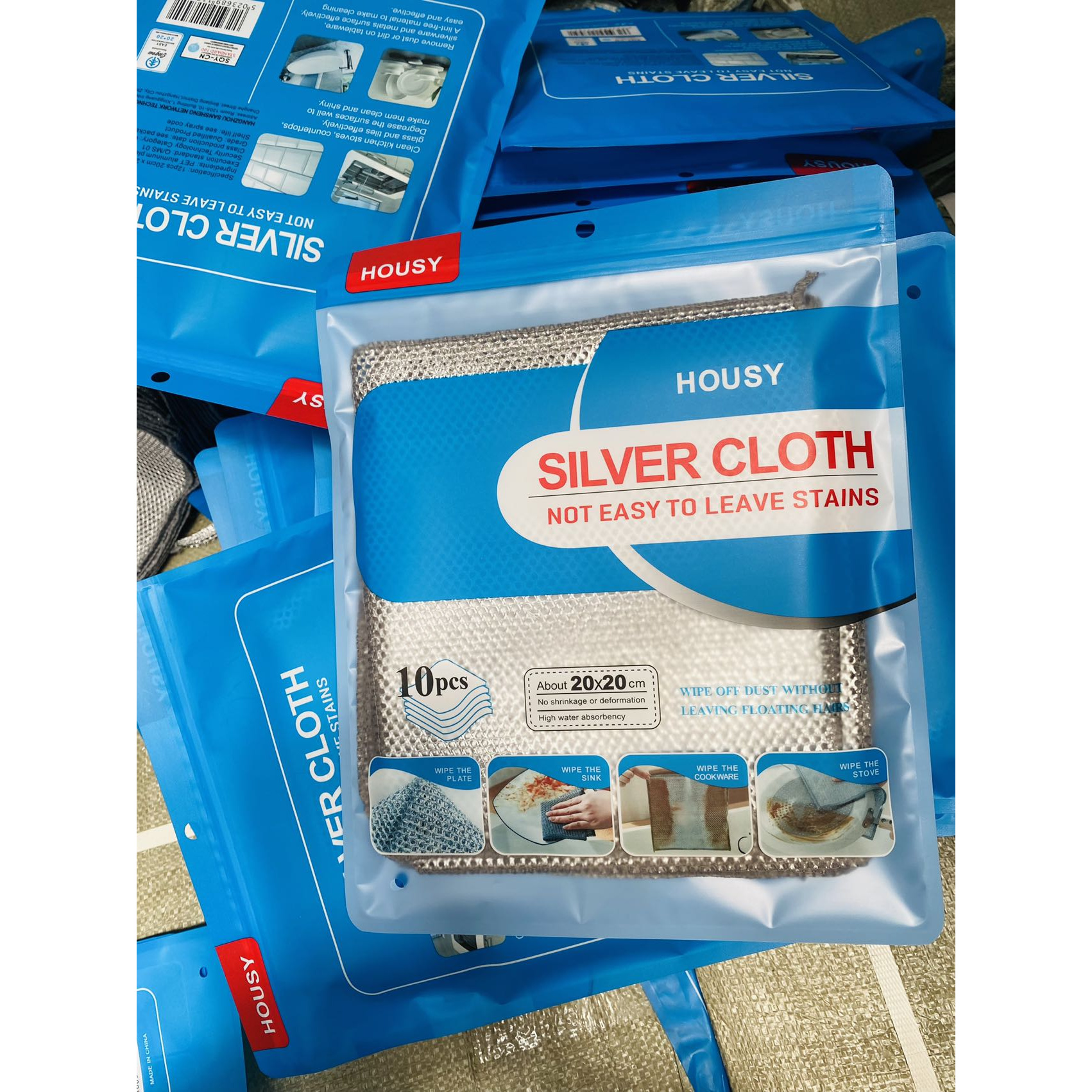 外贸厨房多用钢丝抹布不挑20*20cm