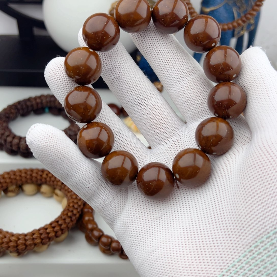 紫金鼠手串悟*。精品光珠18