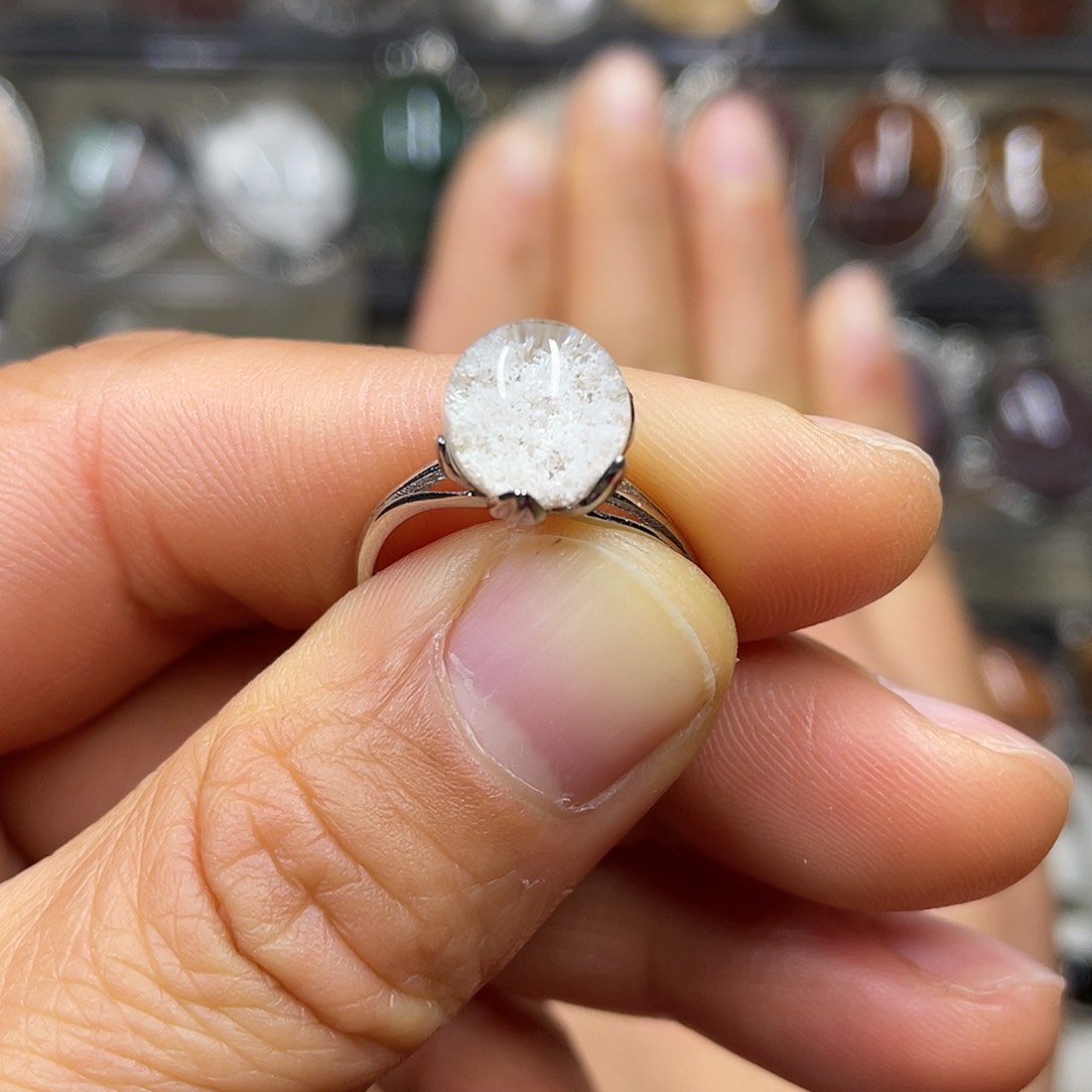 【闪购商品】水晶珠宝半成品银S925镶嵌戒指