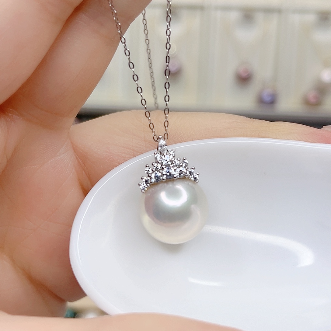 淡水珍珠吊坠(赠链)银S925镶嵌