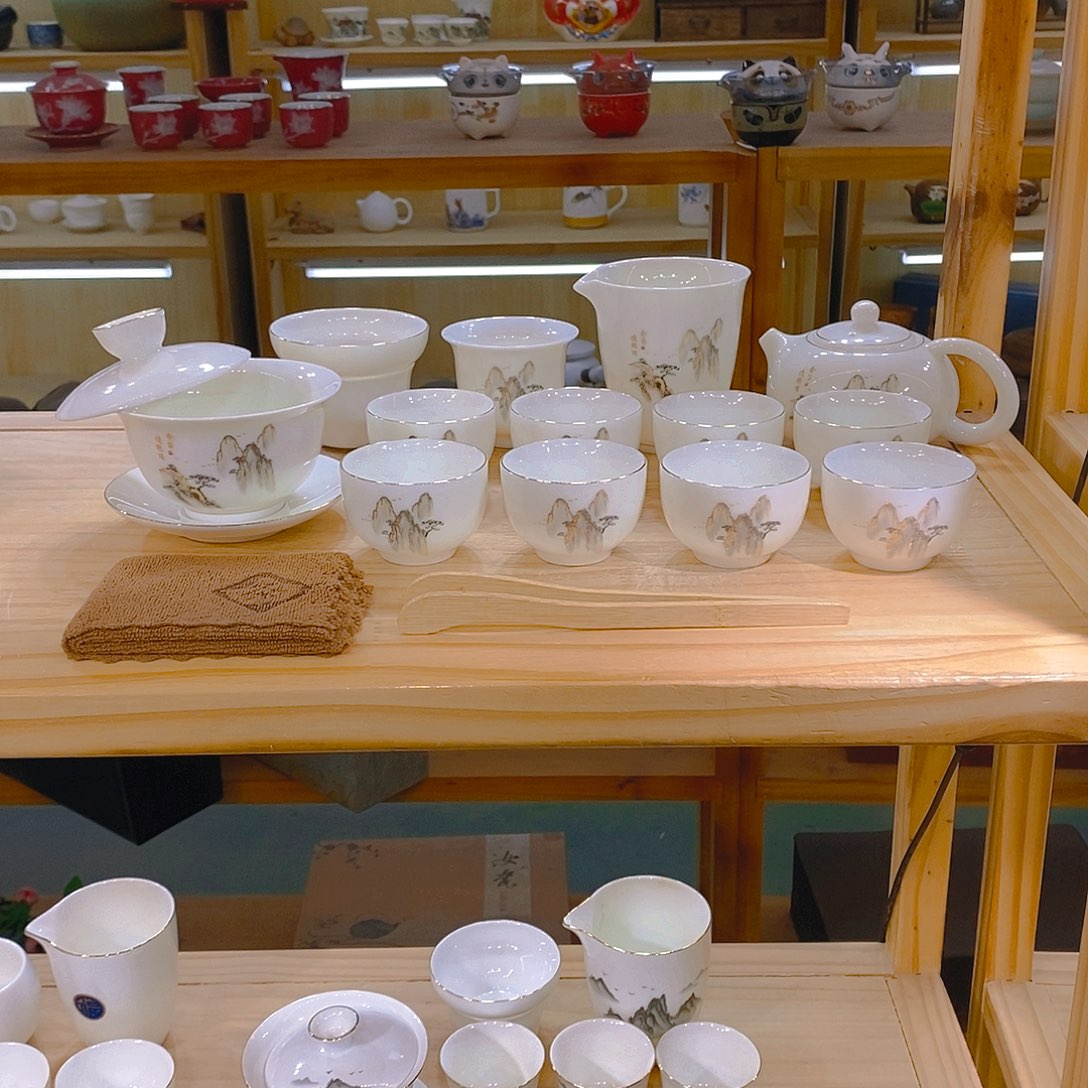 【不止】羊脂玉瓷茶具套装