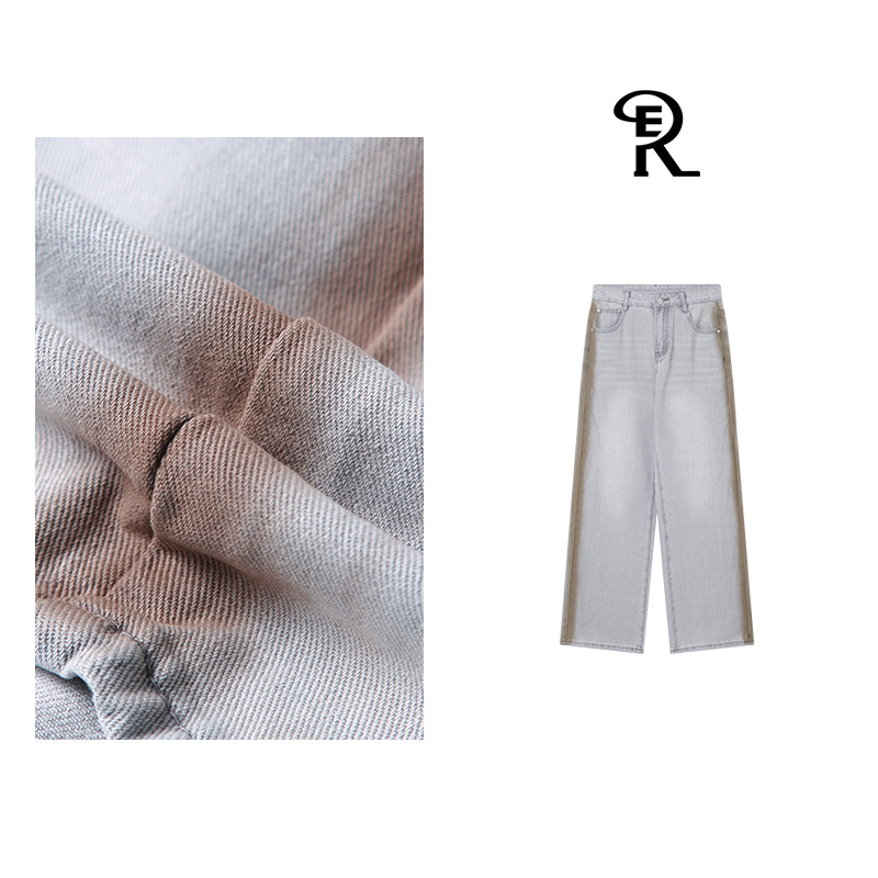 高级感阔腿牛仔裤2025夏季新款高腰裤RE452015