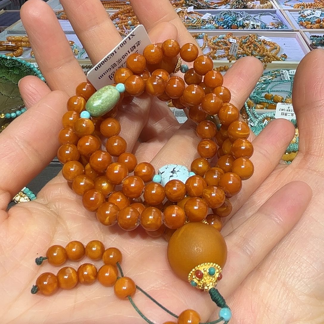 琥珀手链未镶嵌蜜蜡108