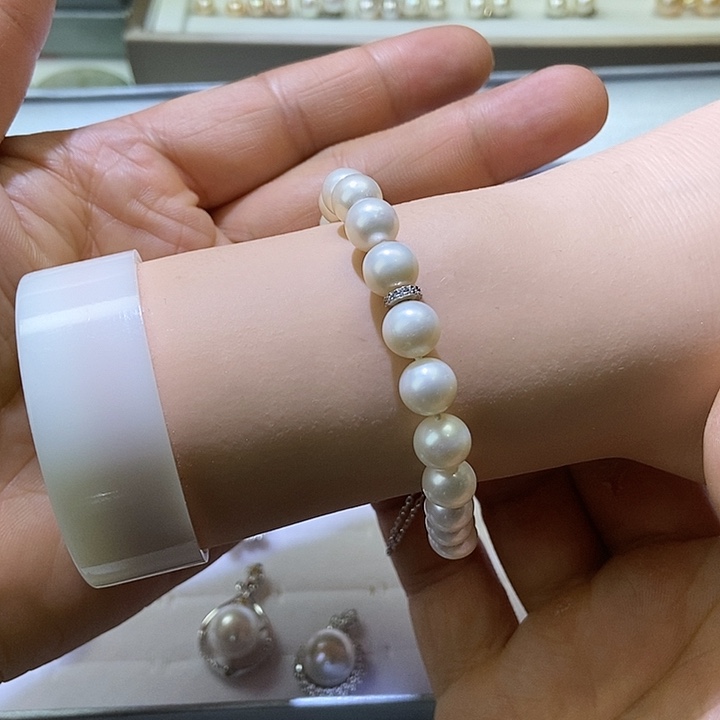 淡水珍珠手串银S925镶嵌