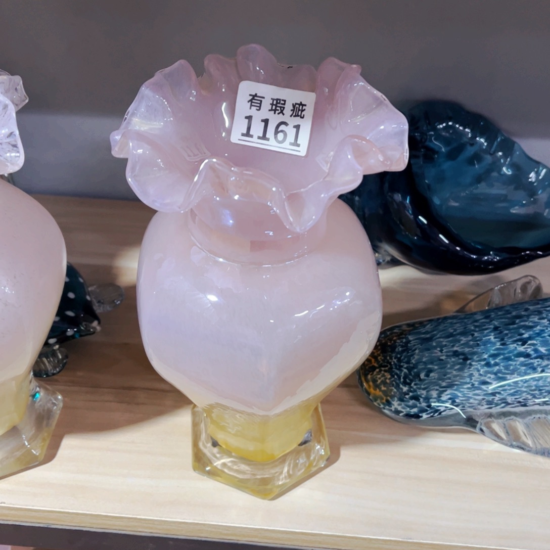 琉璃伊*1161黑点瑕花瓶摆件