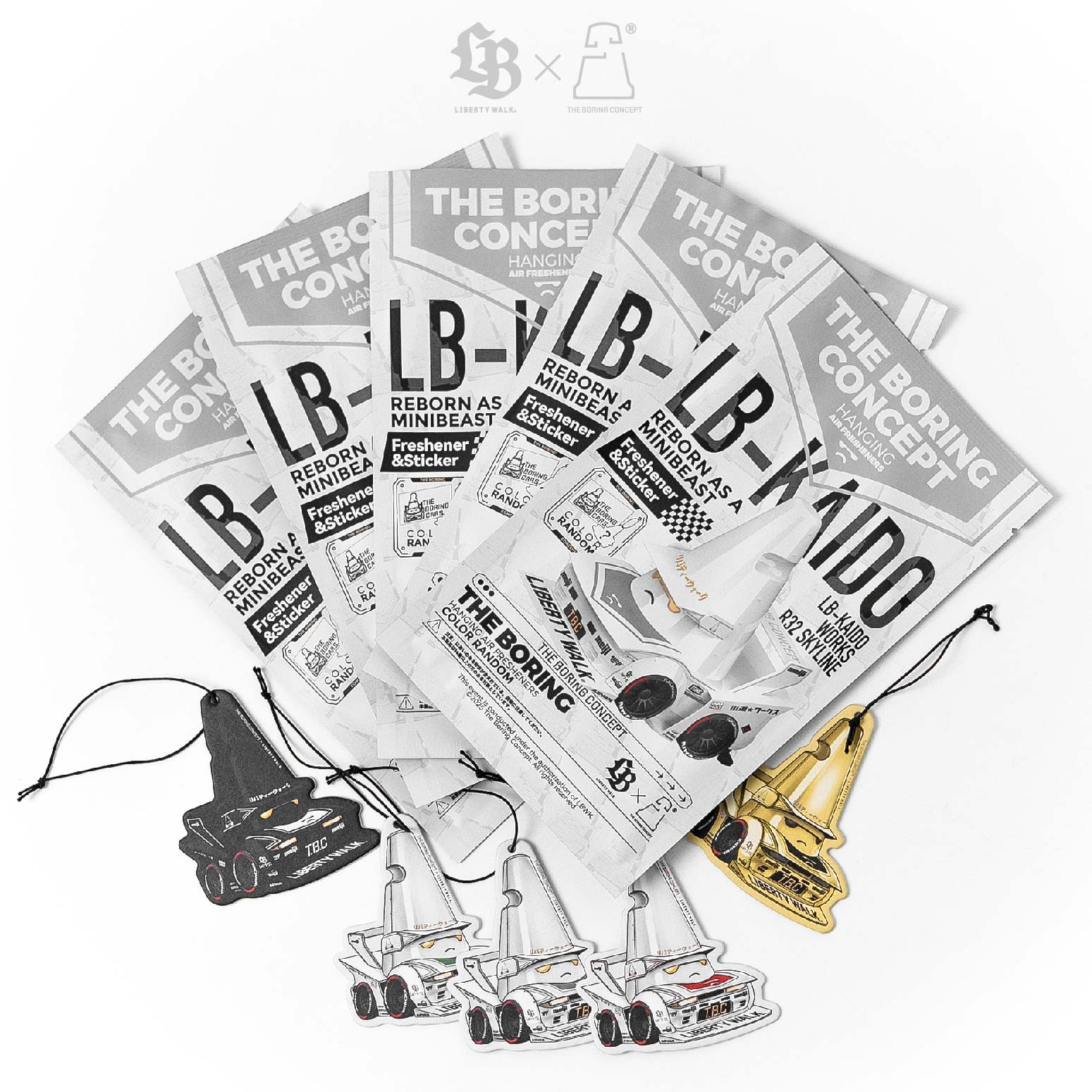 TBC×Libertywalk LB 联名趣味卡通装饰R32汽车套装香薰挂件贴纸