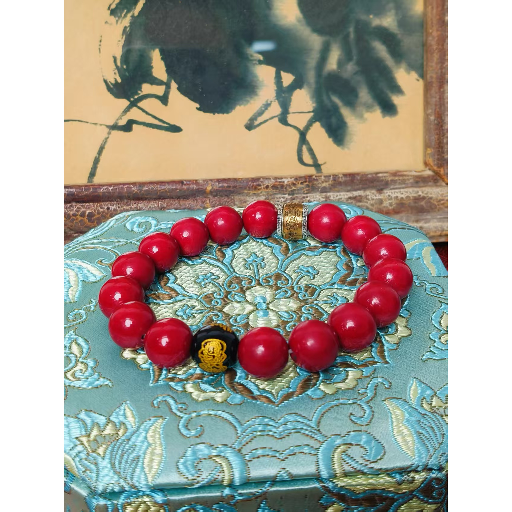 天然辰砂国风复古朱砂手串