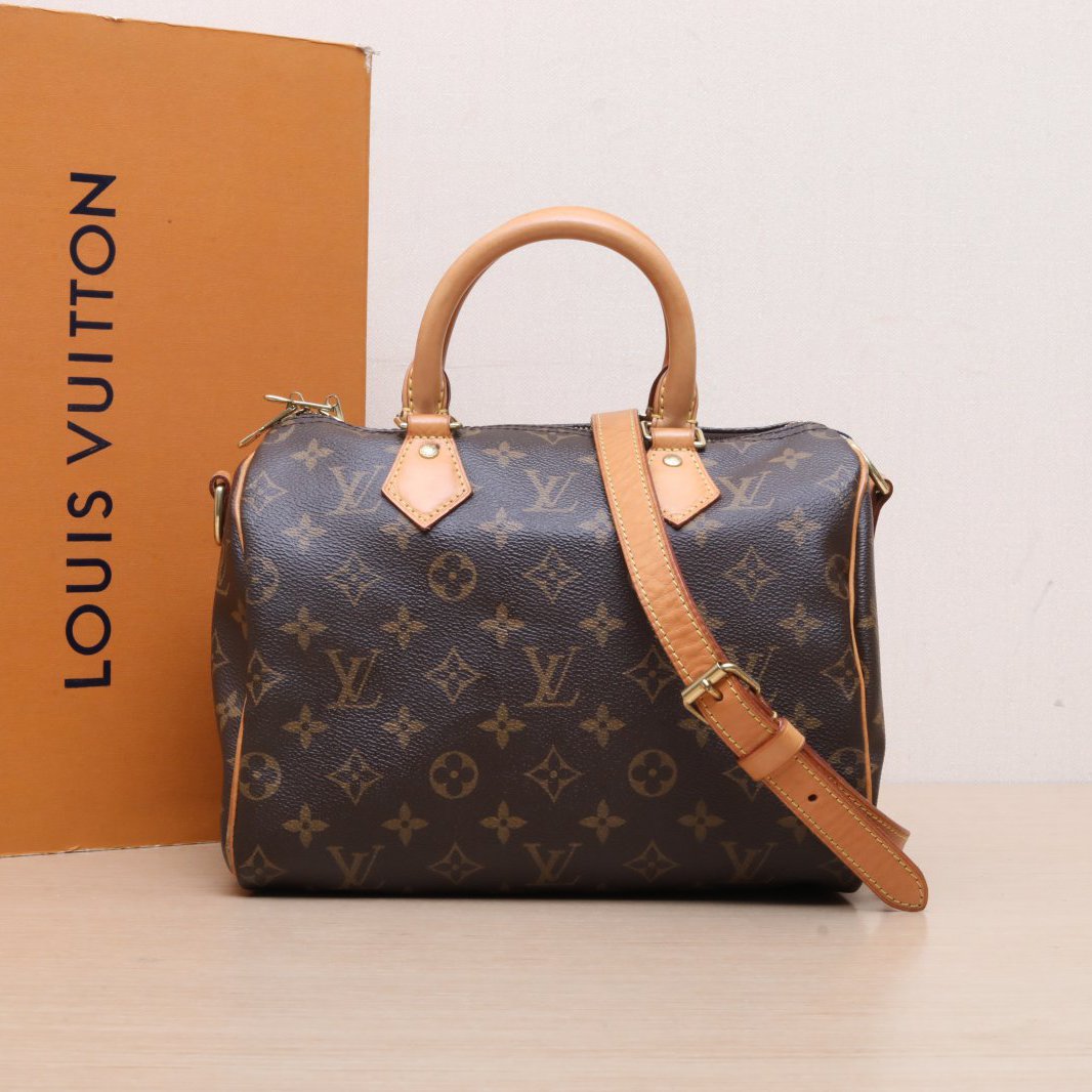 99新 LouisVuitton/路易威登 单肩包Speedy 25 配肩带 P225276429