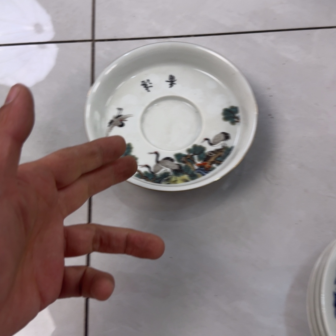 摆件仙鹤小壶承微瑕