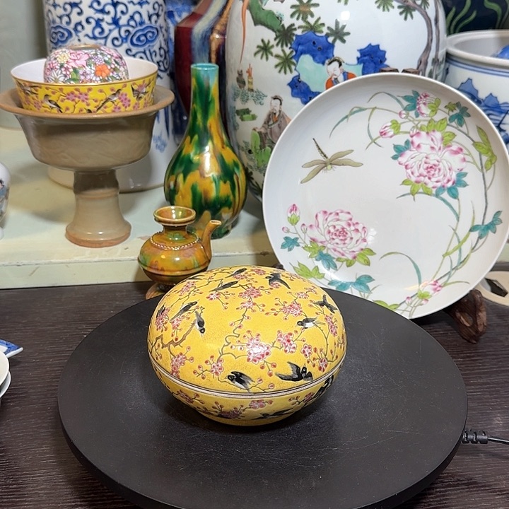 碗用****5一件捧合信林春燕花鸟