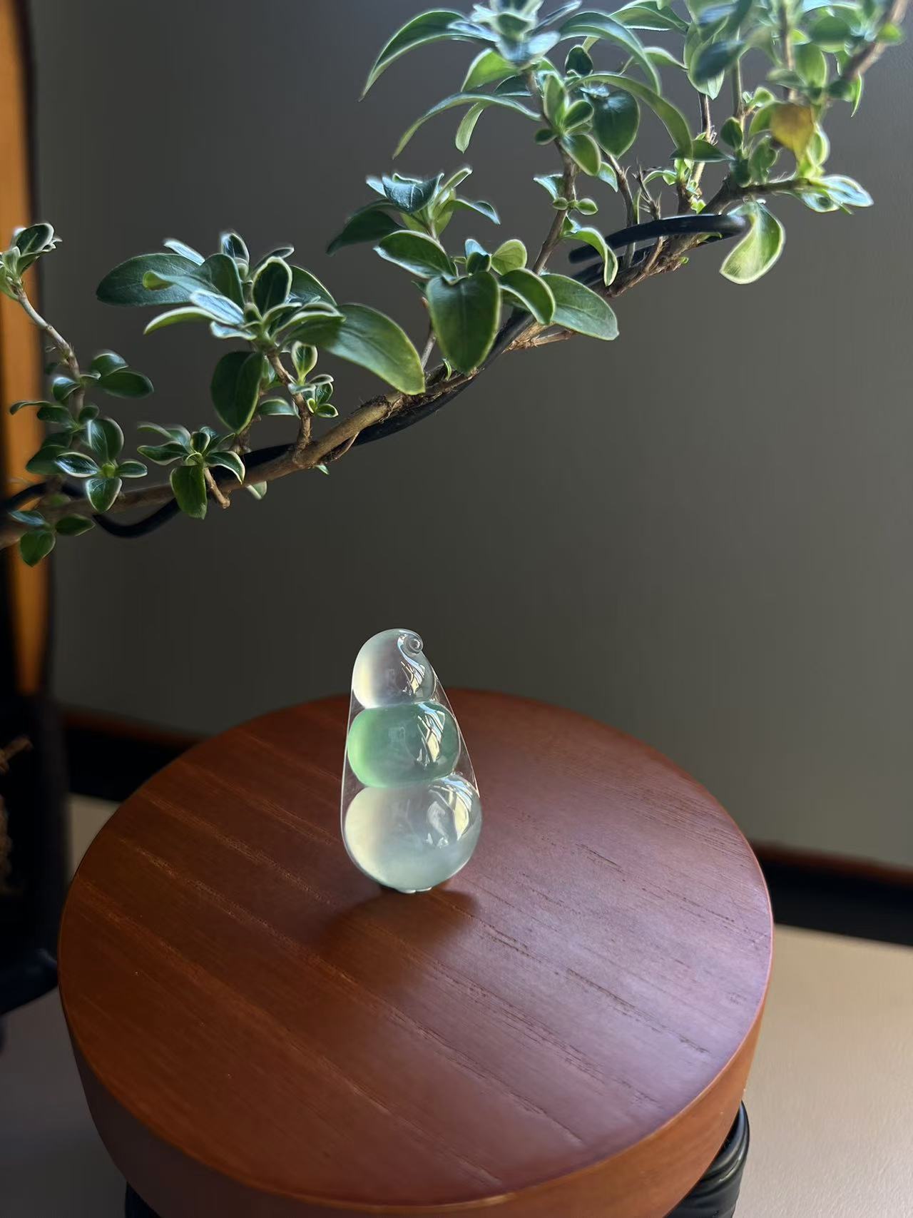 天然缅甸翡翠福豆吊坠气质轻奢