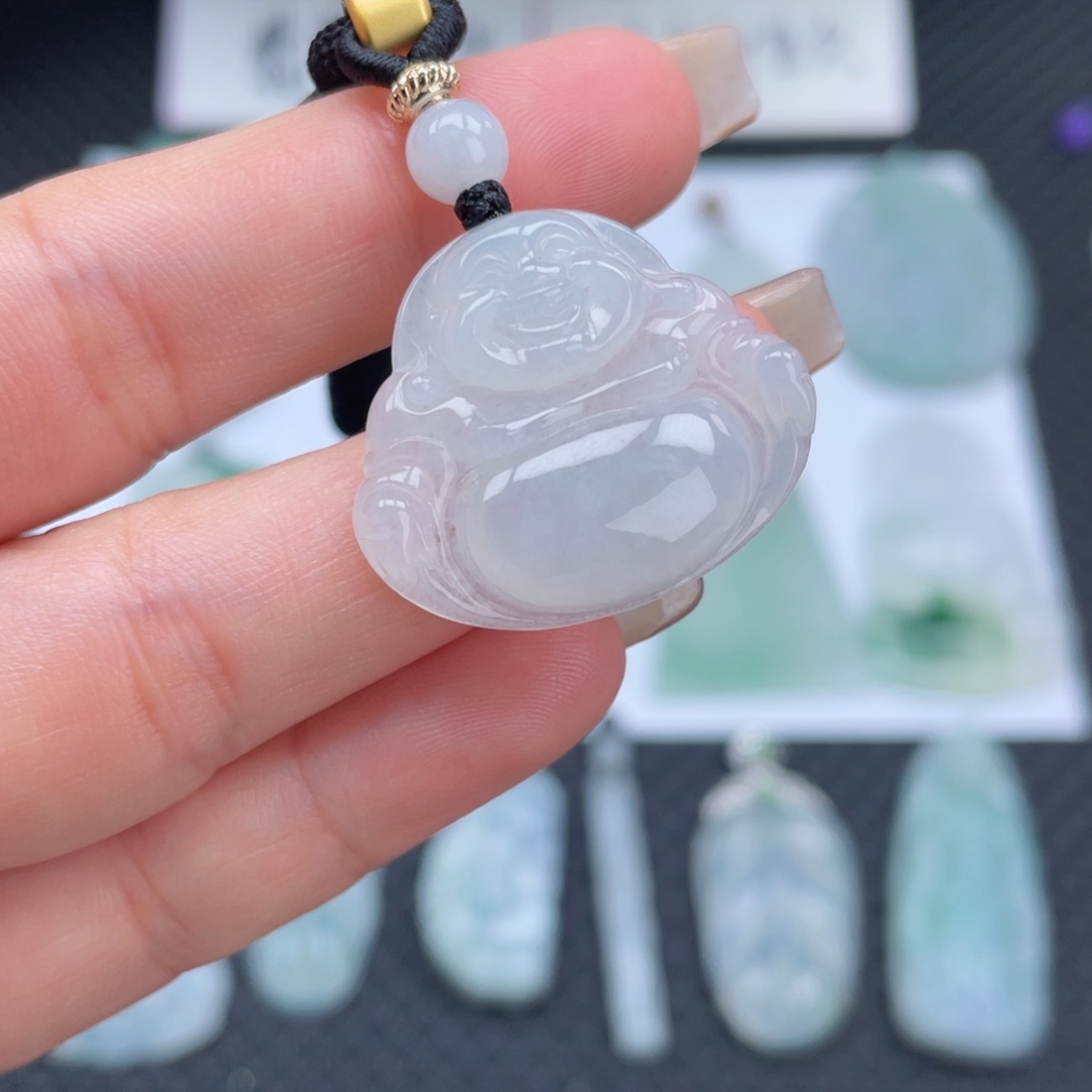 翡翠颈饰未镶嵌天然缅甸翡翠A货吊坠佛公