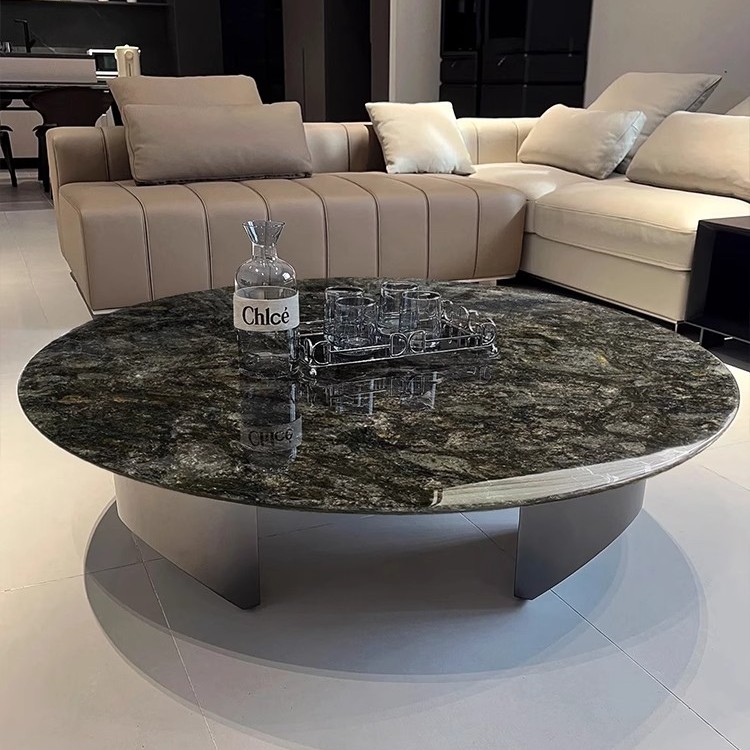 【铂金钻】圆形茶几矮脚轻奢极简风格别墅茶几