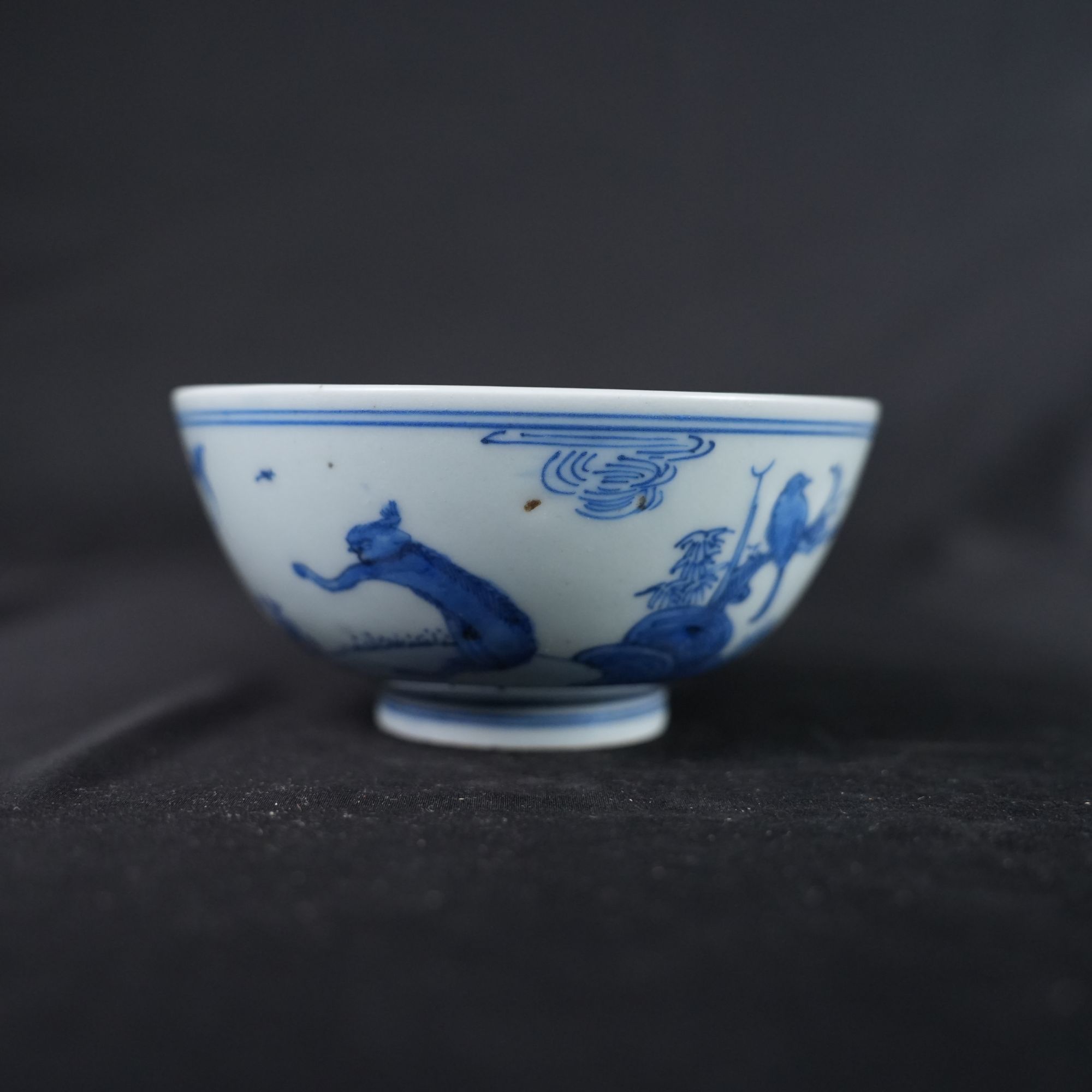 H0181青花花鸟小碗摆件