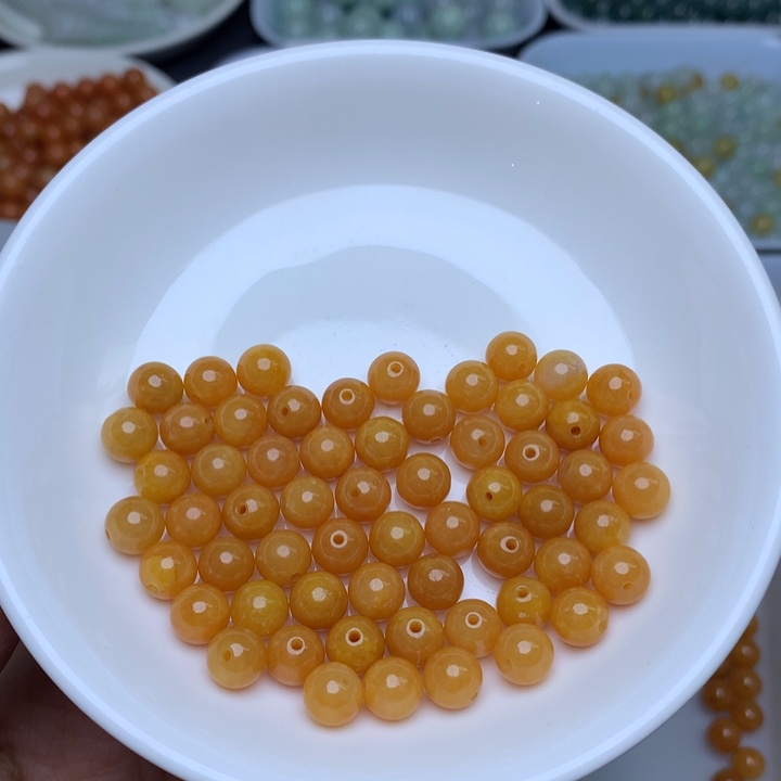 【闪购商品】未镶嵌翡翠手链卡7冰橙黄10个
