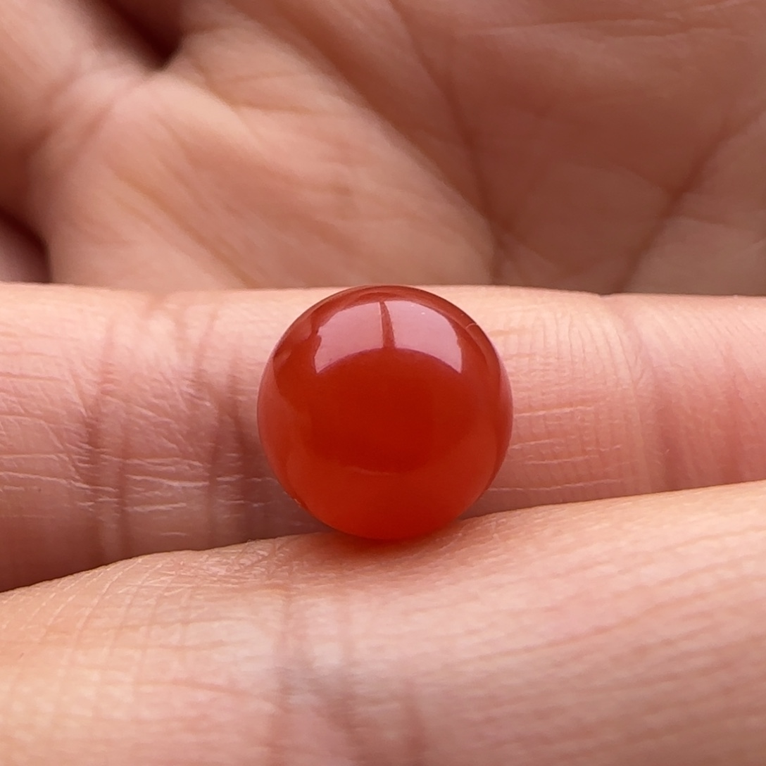 南红玛瑙圆珠9.2未镶嵌有裂