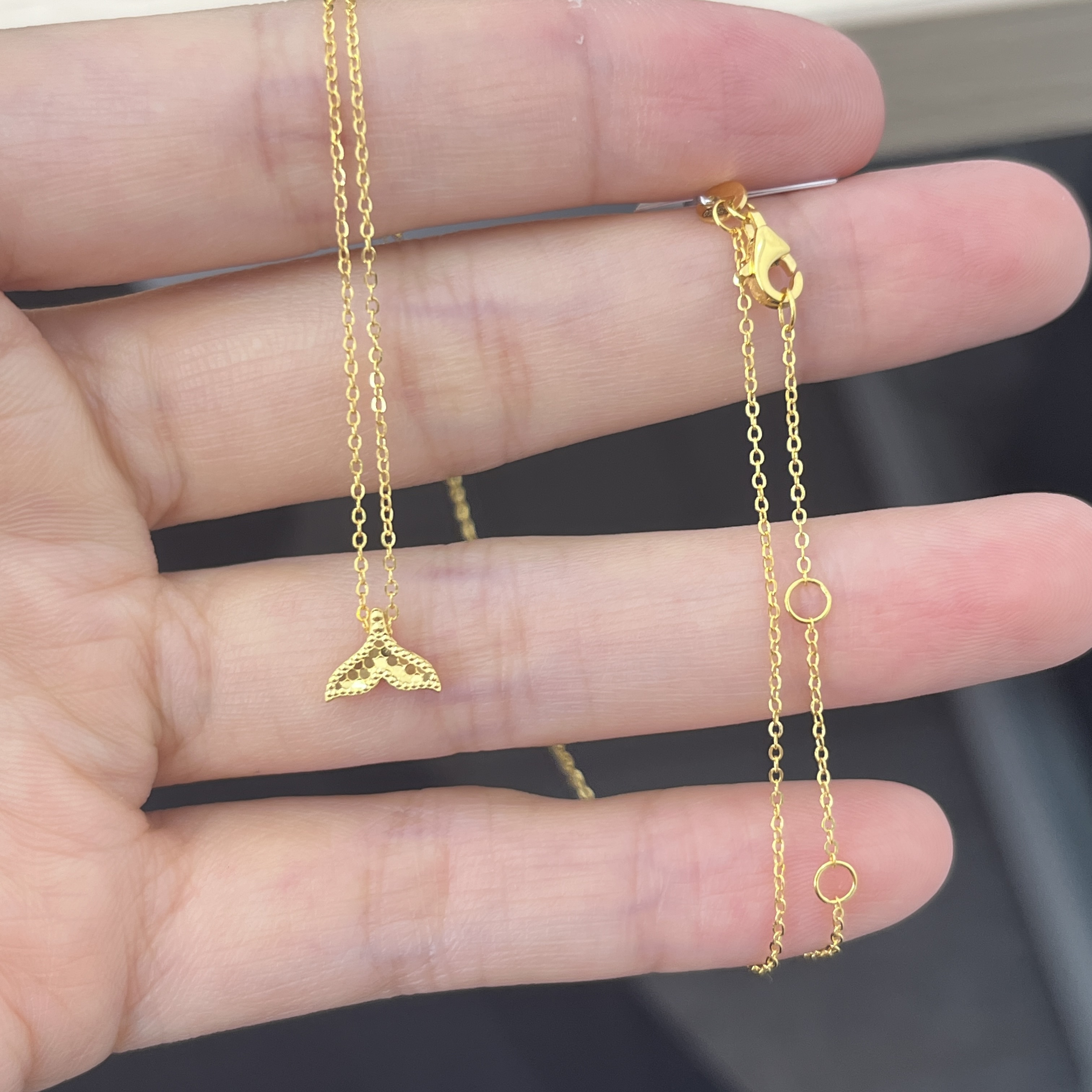 鱼鳞鱼尾套链 足金999