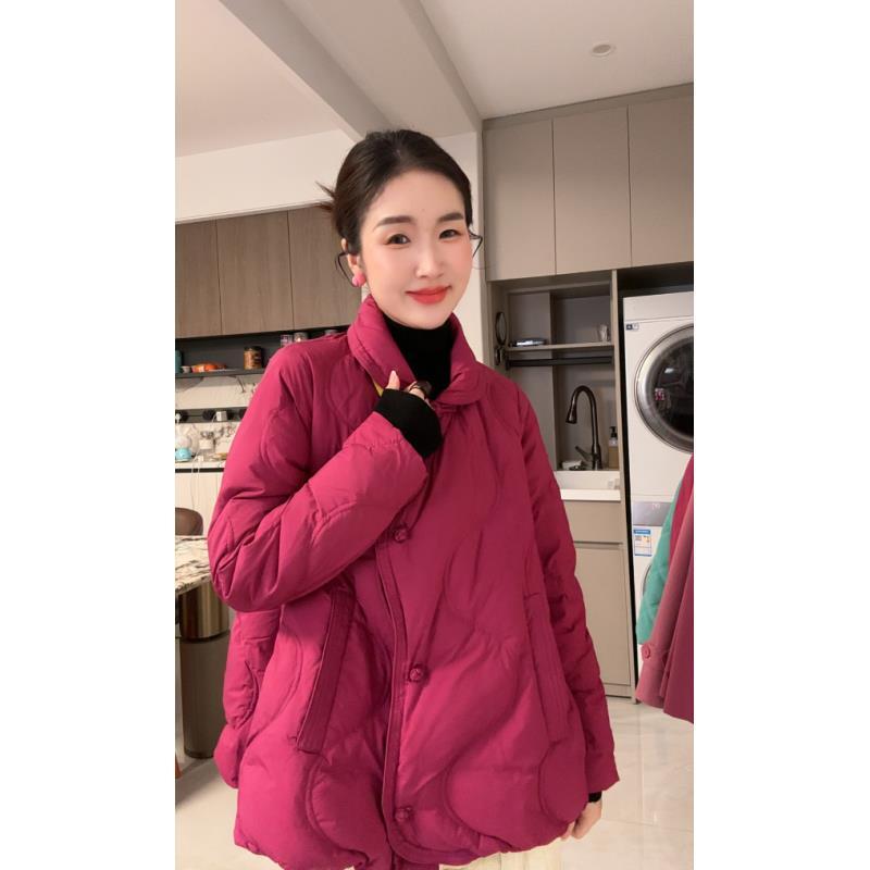 月月自制 时尚设计翻领短款白鸭绒羽绒服宽松显瘦外套女