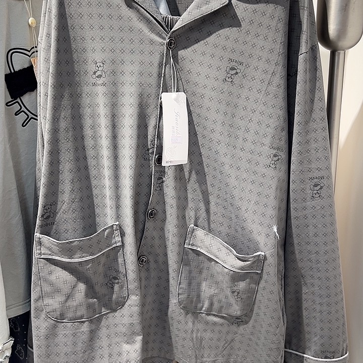 05329娇3xl灰色100棉套装