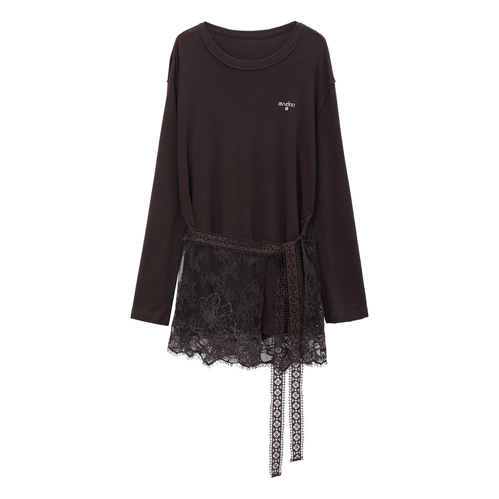 AVVENN 设计师品牌 25冬新品 蕾丝屁帘TEE