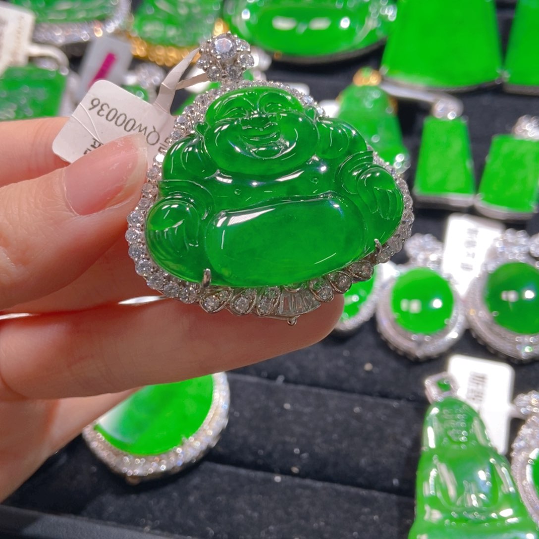 翡翠吊坠(不含链)银S925镶嵌