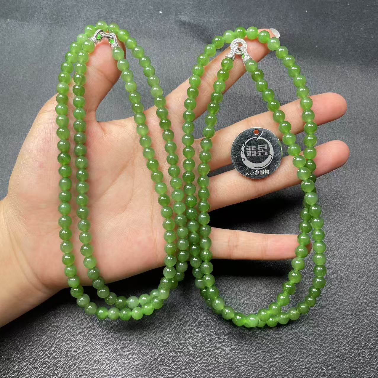 翡昱-N3-46787-710-和田玉珠链颈饰/约6+/约108颗/-多样性发其一