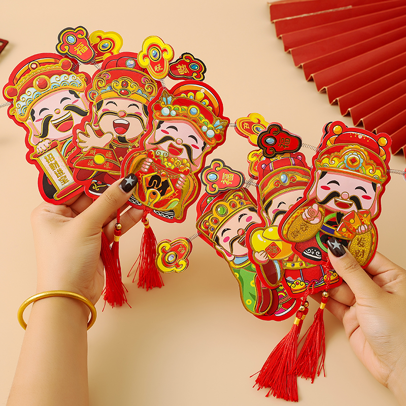 财神创意手工DIY可爱摇耳朵财神磁吸冰箱贴新年喜庆财神装饰挂件