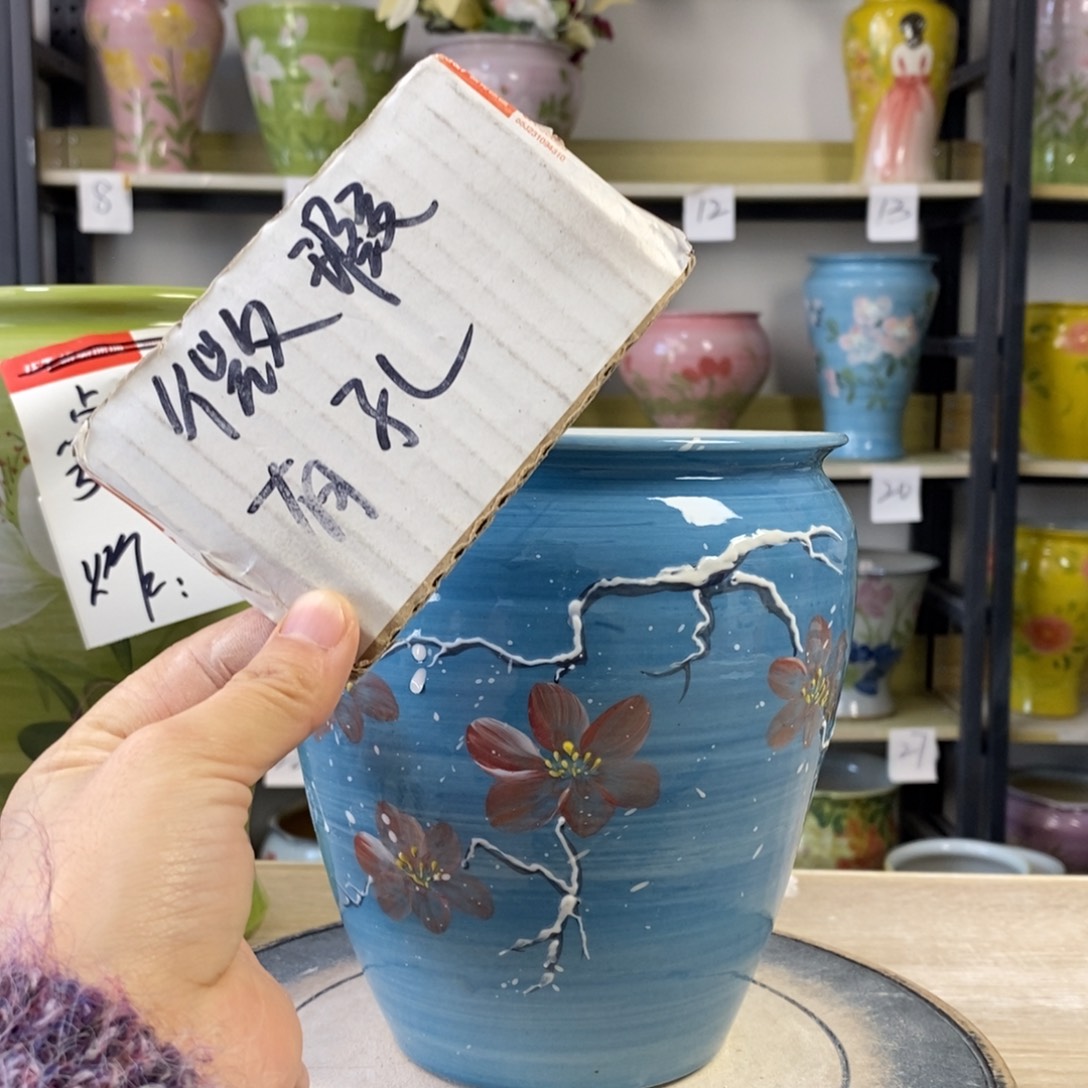 景德镇手工手绘陶瓷花盆