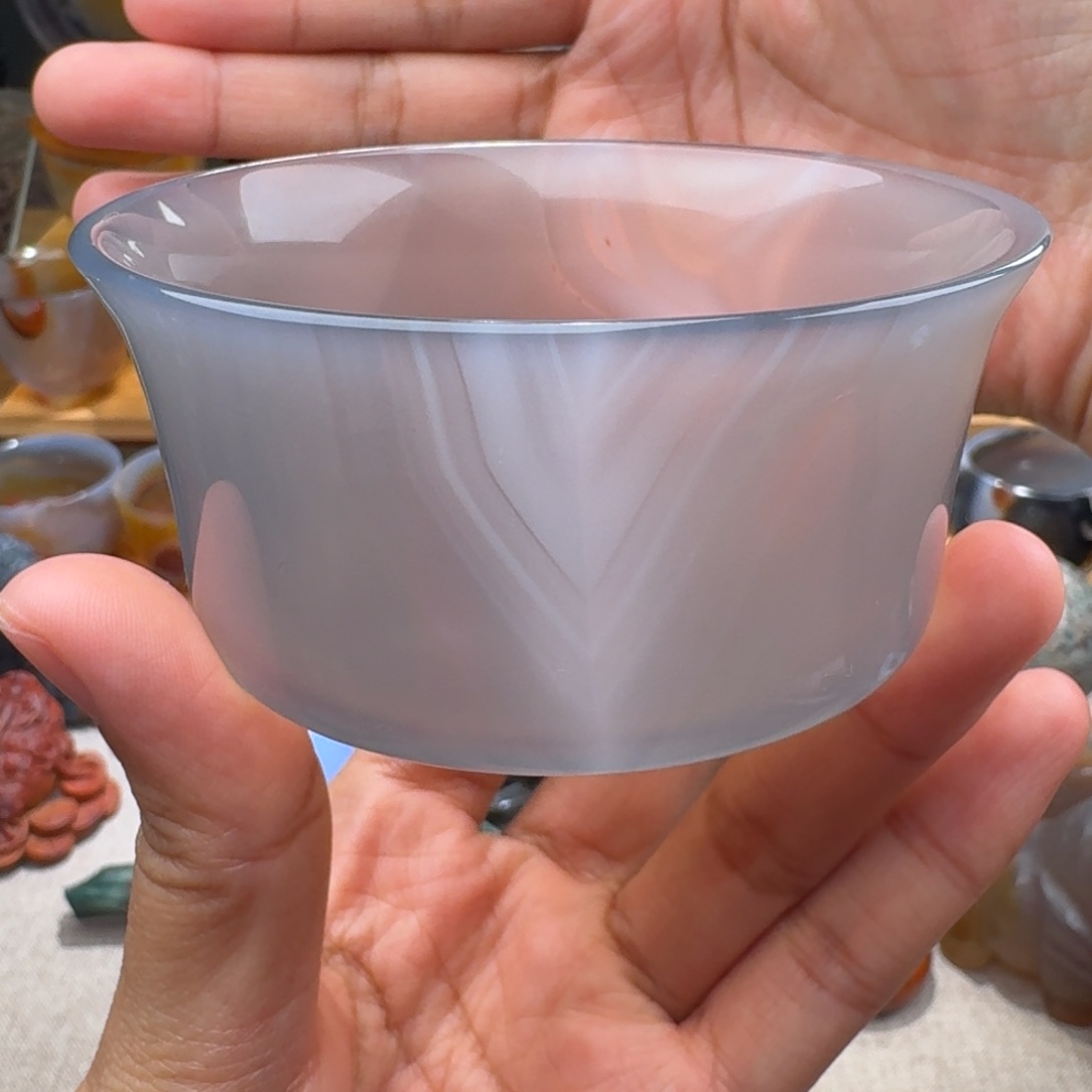 玛瑙/玉髓玛瑙茶杯120毫升未镶嵌