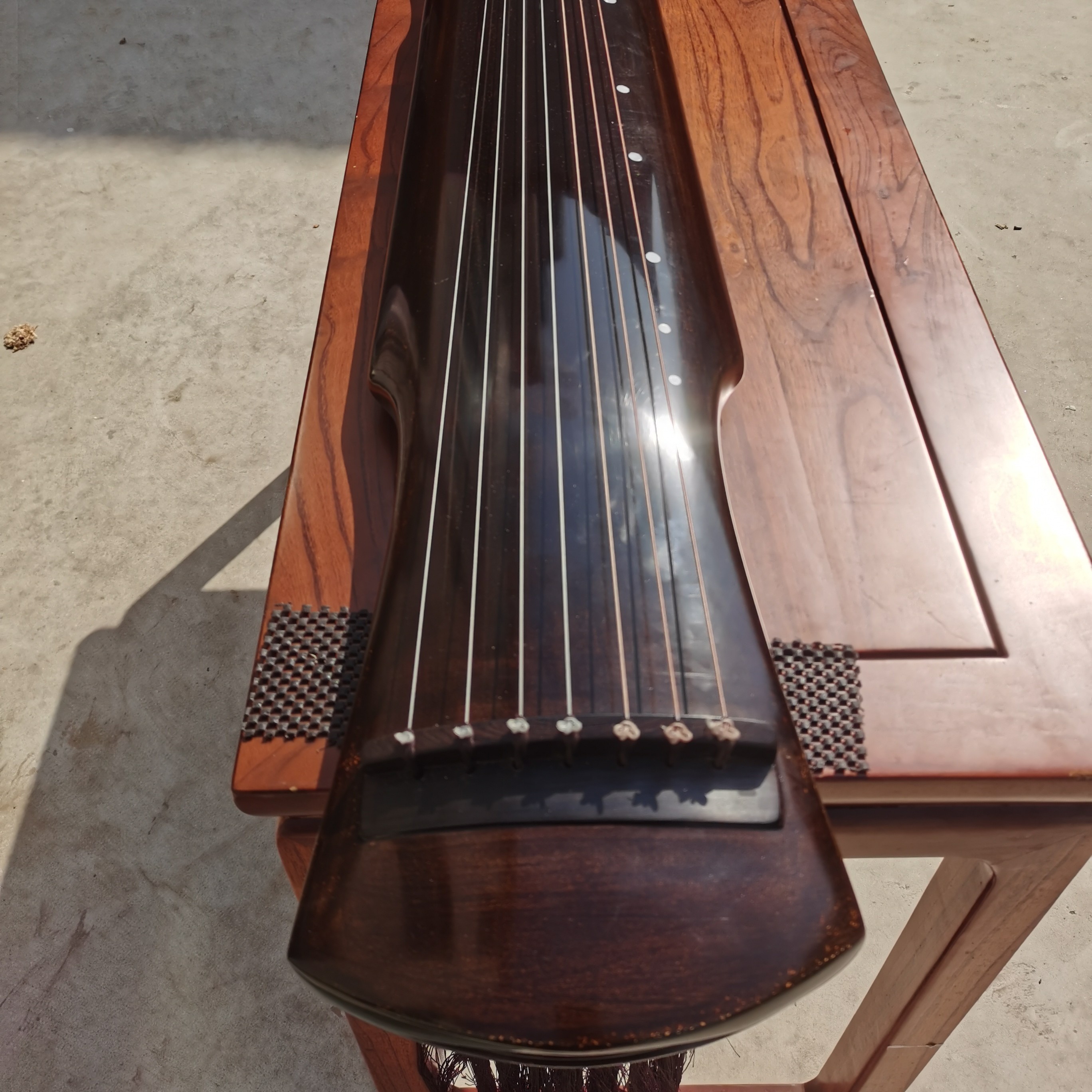 老杉木半生漆伏羲式古琴