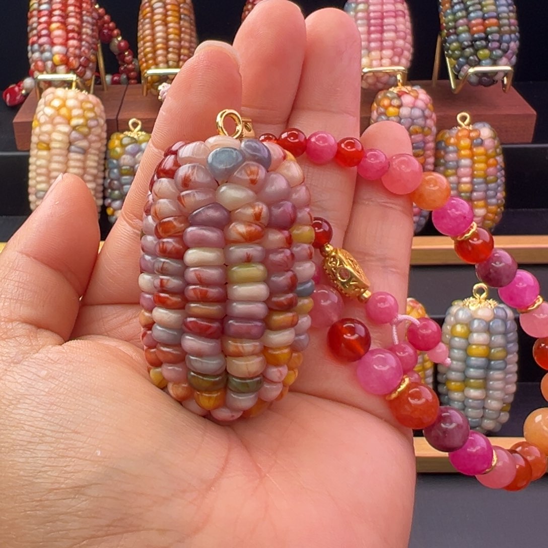 月***生铜合金七彩文玩玉米