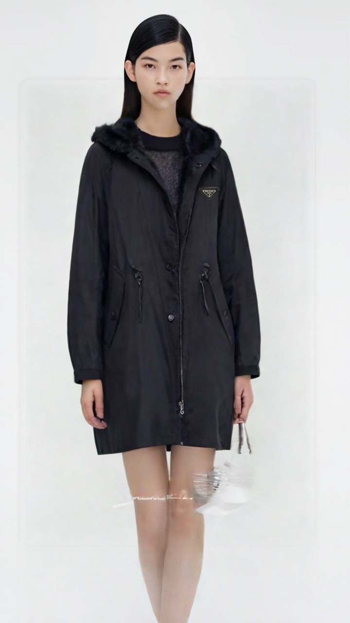 未使用 Prada/普拉达 普拉达36码全新带吊大衣可拆卸