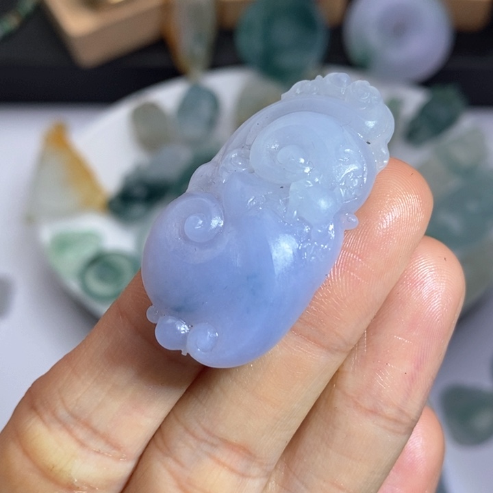 定制翡翠未镶嵌紫如意