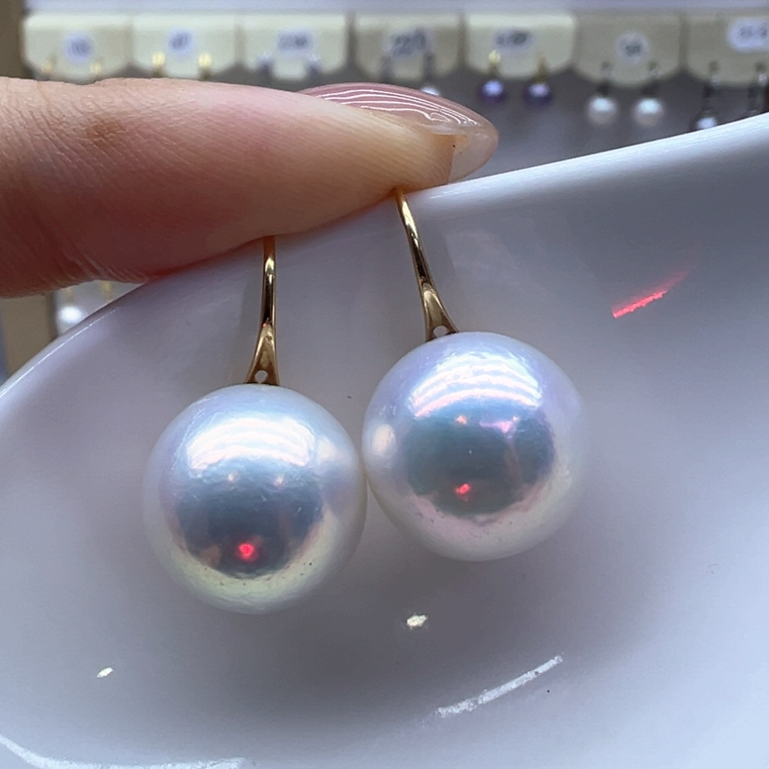 银S925镶嵌淡水珍珠耳饰