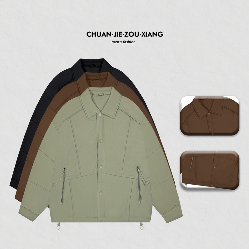 《穿街走巷》冬季简约90白鸭绒立体剪裁设计羽绒服夹克外套678