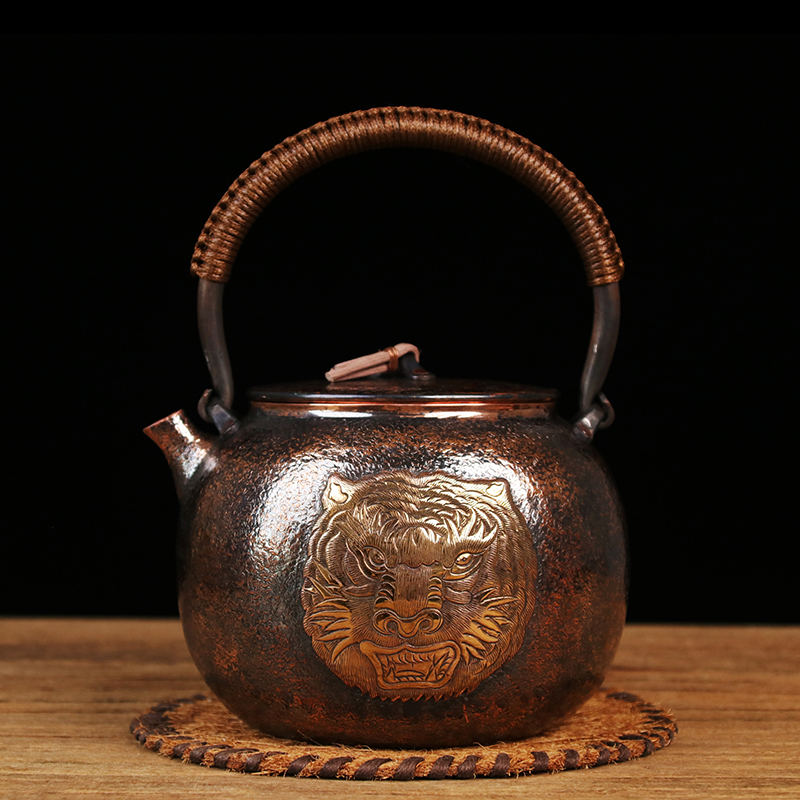 【铜小楼】复古煮水壶大号煮茶壶泡茶壶900cc（虎魄T1046）