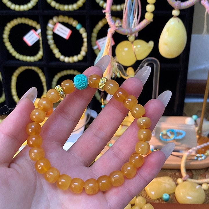 琥珀手链未镶嵌蜜蜡手串老型