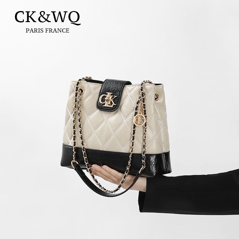 CK&WQ/2025秋冬新品简约时尚气质菱格通勤百搭链条斜挎包