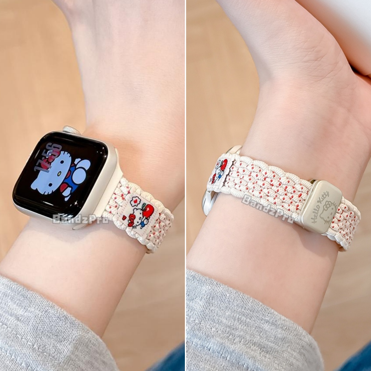 【细款】适用iwatch11表带苹果手表S10细款KT猫编织磁吸applewatc