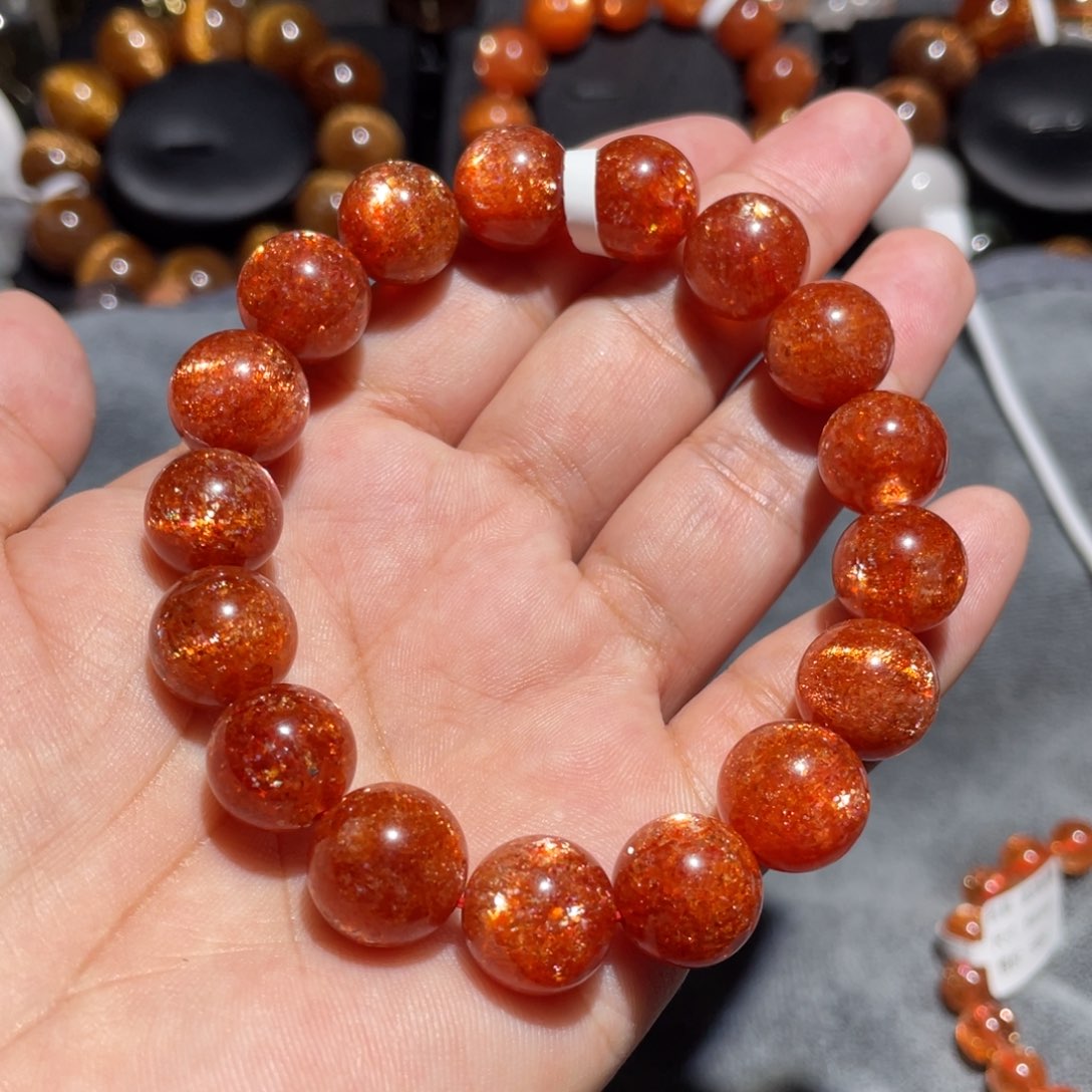 日光石手链未镶嵌如*爱金太阳12mm左右