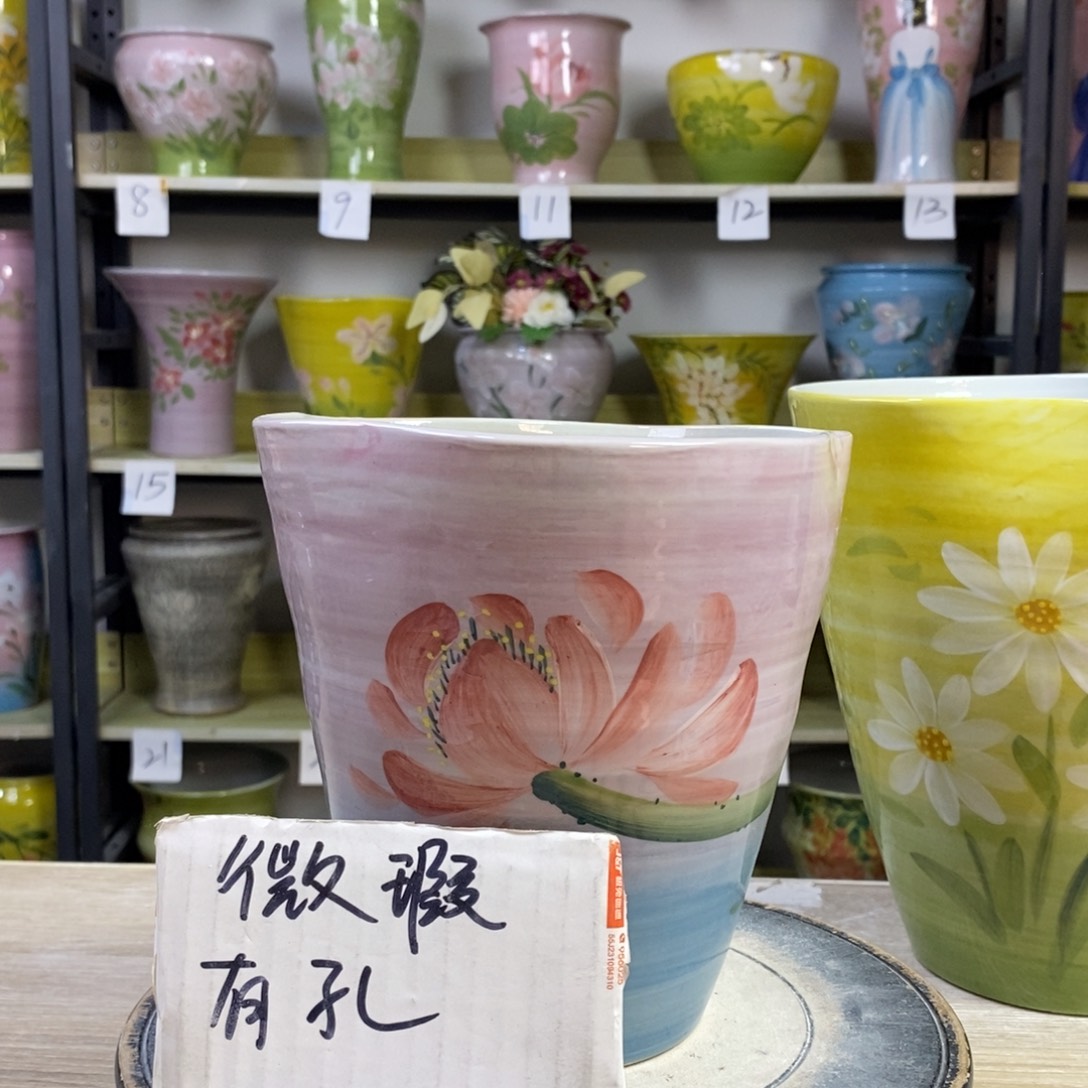 景德镇手工手绘陶瓷花盆