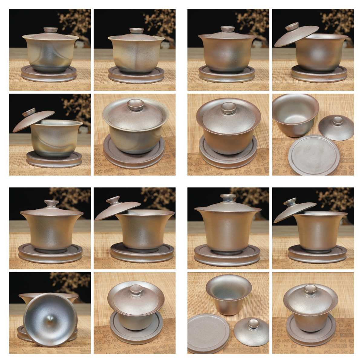 茗闻汇-建水紫陶-古法全手工-紫泥陶瓷柴烧盖碗-茶壶-盖碗-茶具