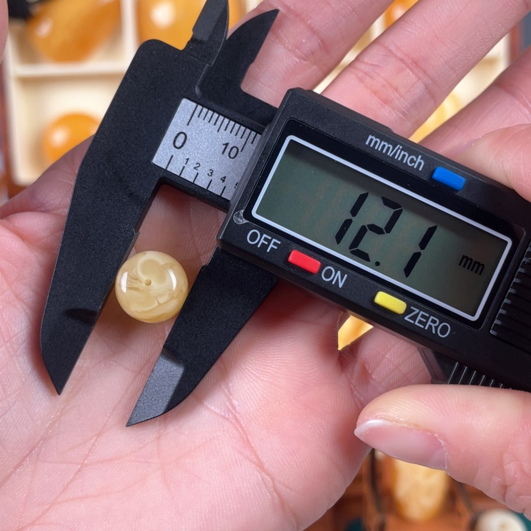 蜜蜡裸石未镶嵌单珠精工老型12mm+