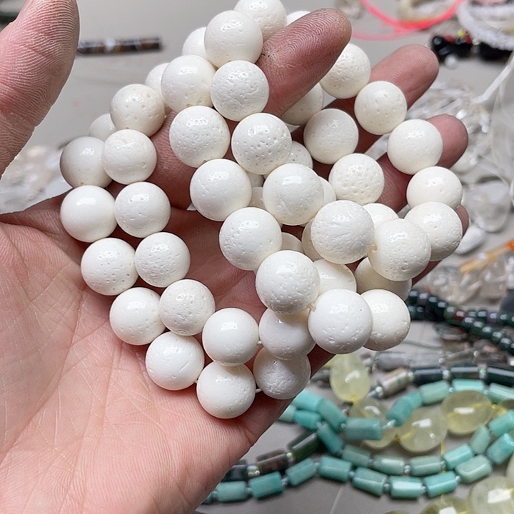玛瑙/玉髓珠宝半成品合金一条14mm三姑娘手串