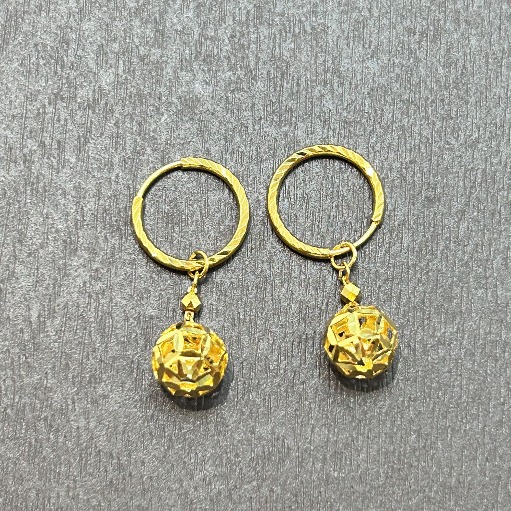 【店长专享】足金999投资金攒黄金镂空球球耳ZBHJE745克重多退少补