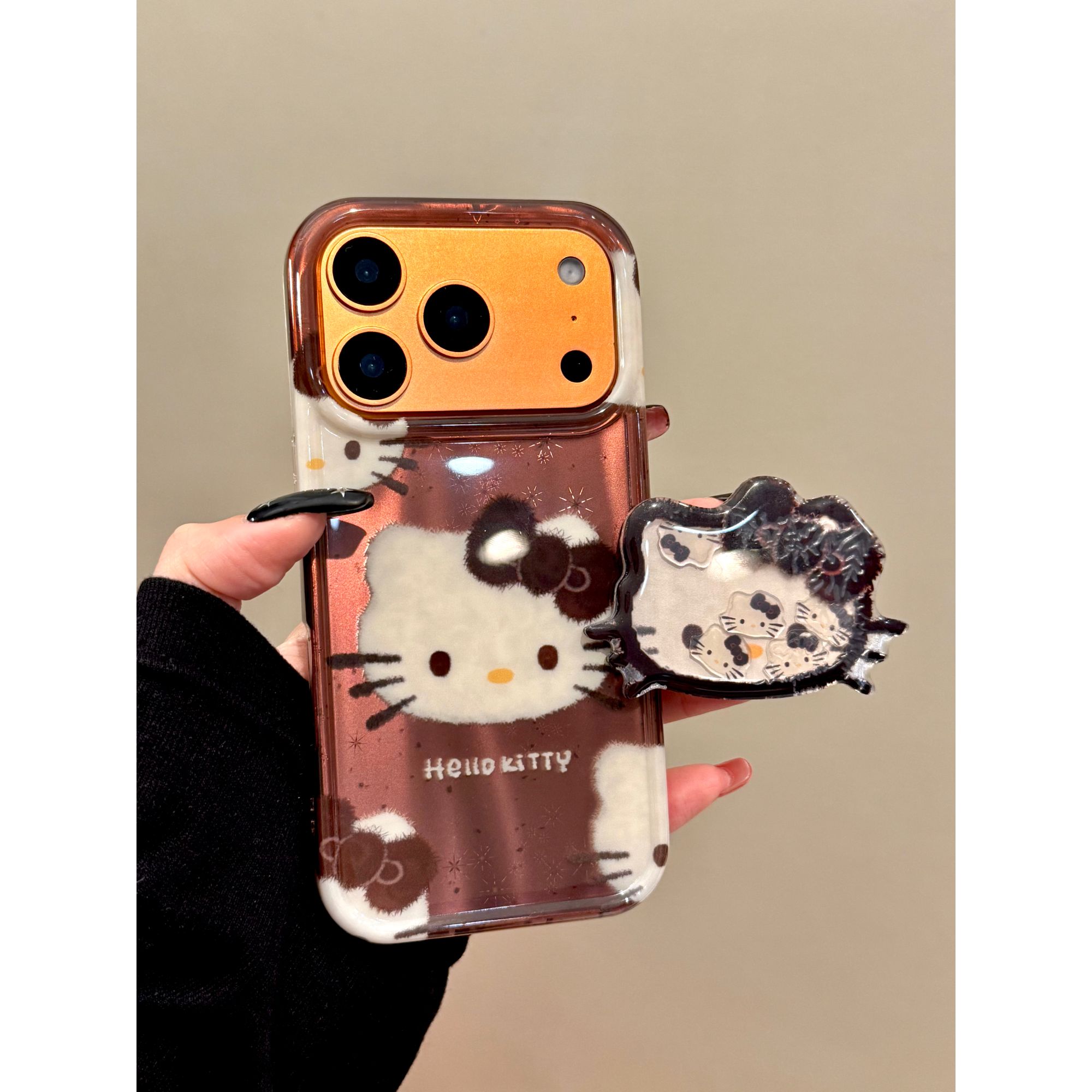 适用苹果iphone17promax炫彩猫咪16pro小众摇摇15支架14ins手机壳