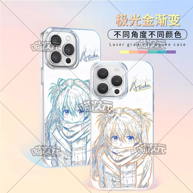 明日香线稿适用于苹果华为vivo一加iPhone小米红米一加极光手机壳