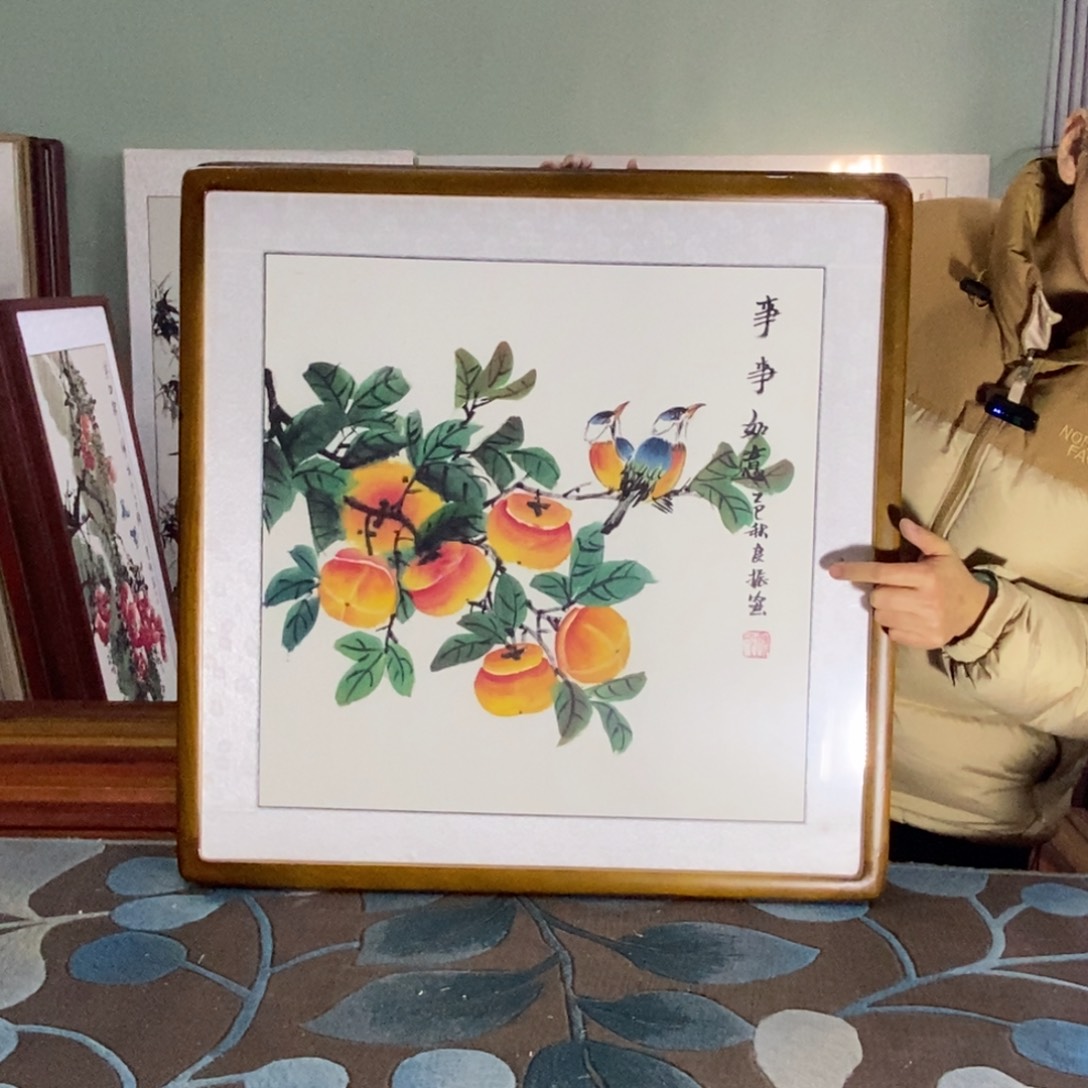 国画62✖️62手写手绘国画作品带框包邮