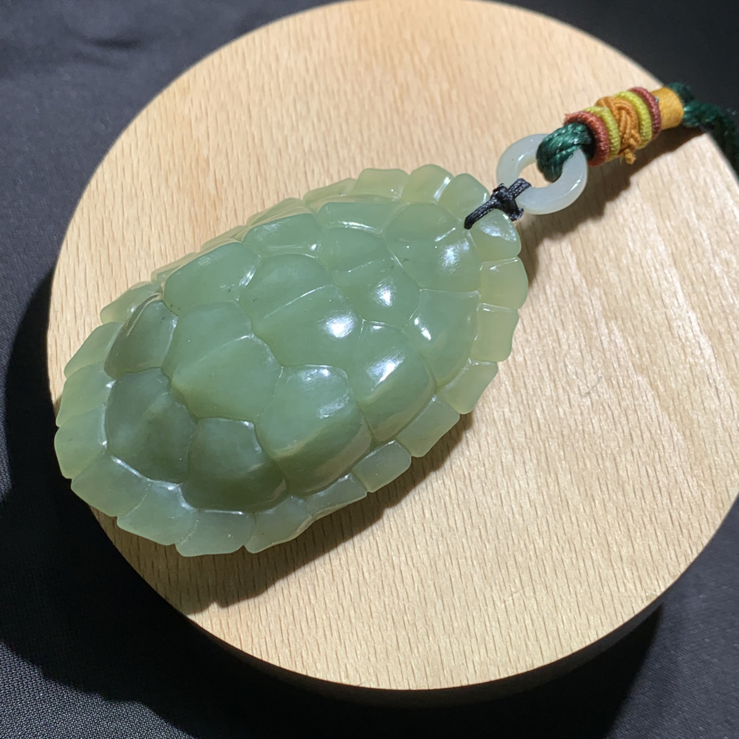 和田玉若羌料黄口龟壳尺寸60*38*24
